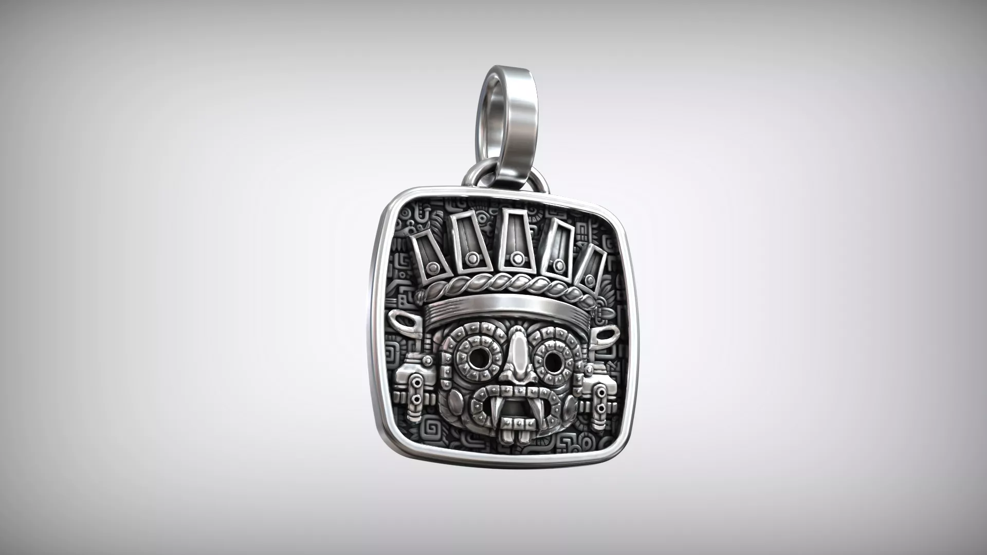 Aztec Mayan God Mask Pendant Mesoamerican Deity 3D print model