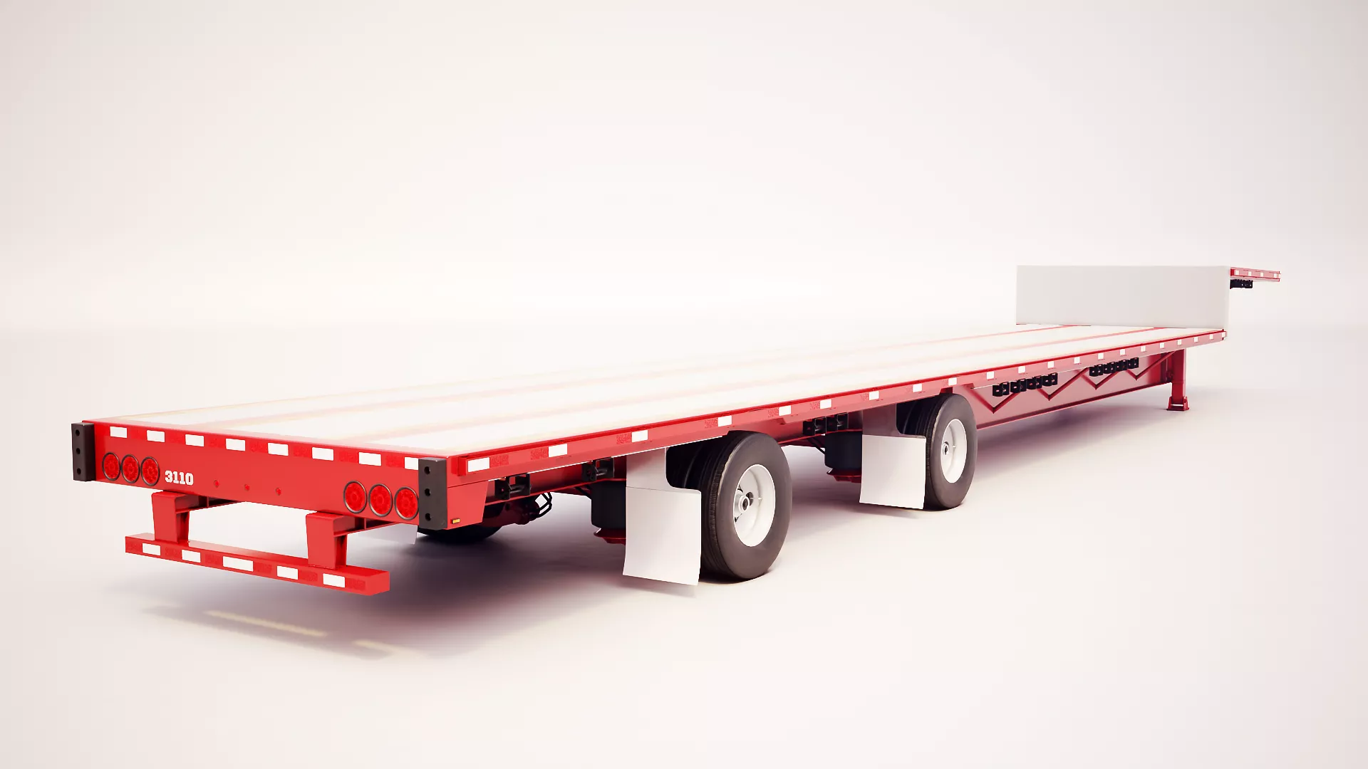 Drop Deck Semi-Trailer - PBR LODs Low-poly 3D model