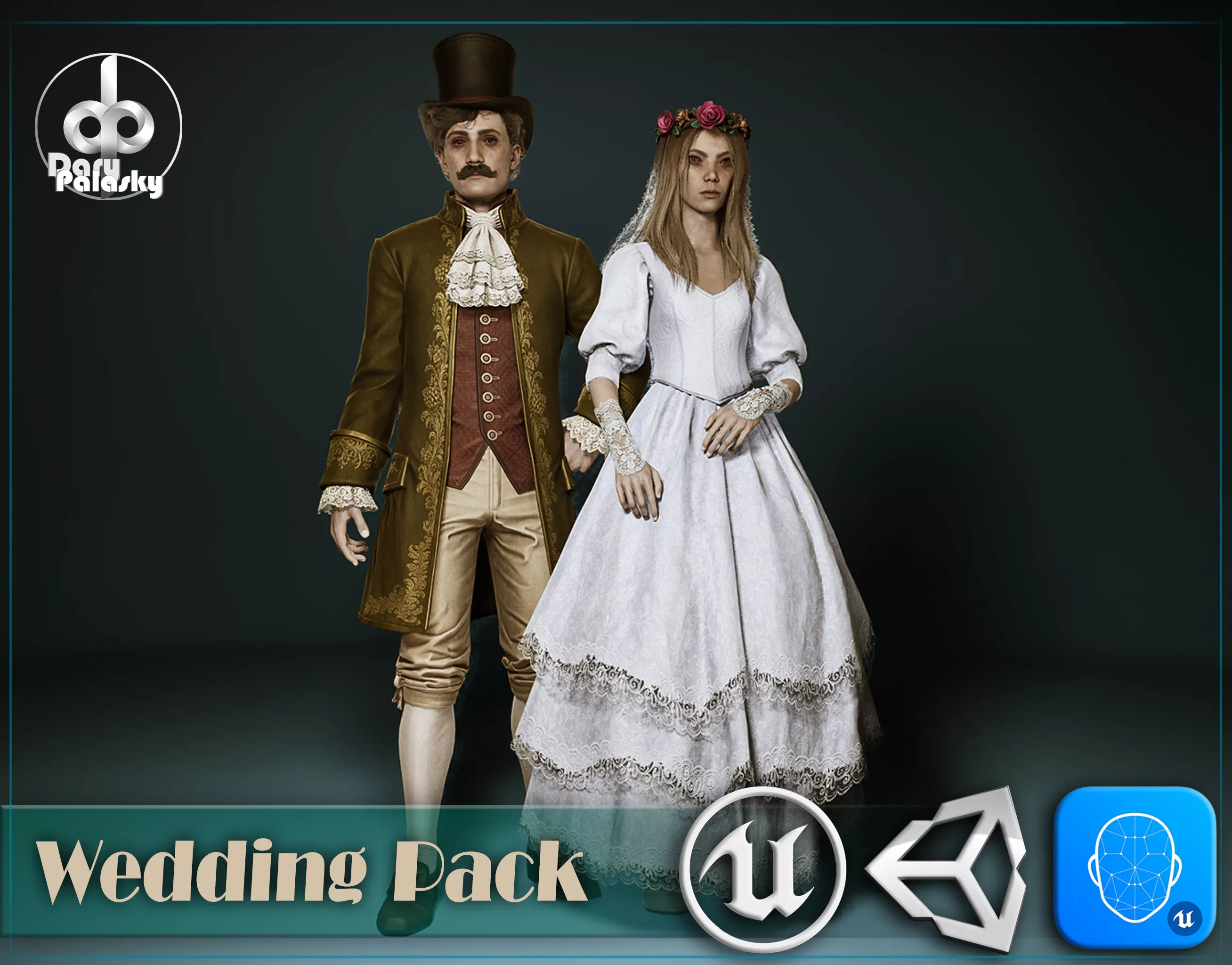 Wedding Pack - NPC characters Low-poly 3D model