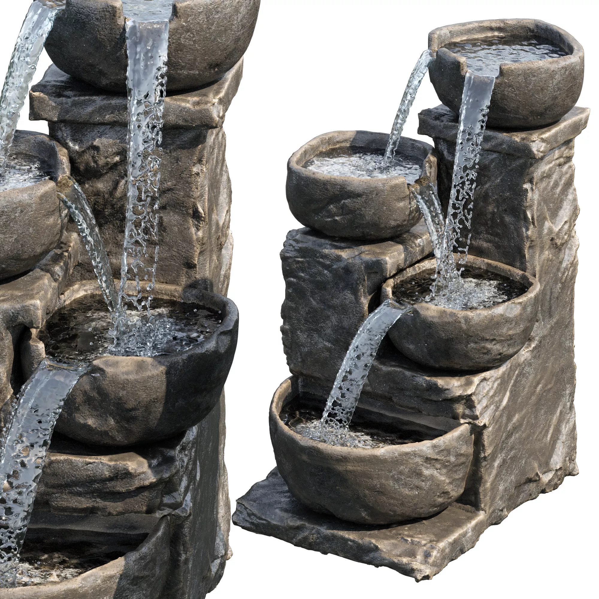 Realistic Cascade Waterfall Fountain 10 3D model