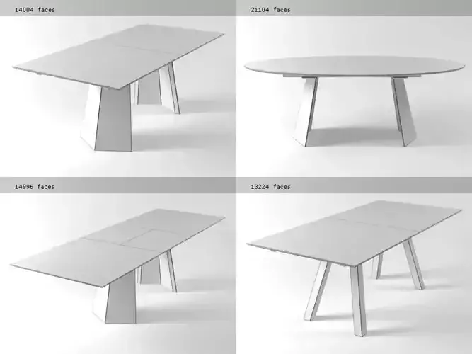 Siena dining table with four different legs