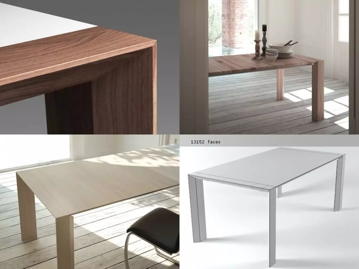 Ovaro four different dining tables 3D model_2