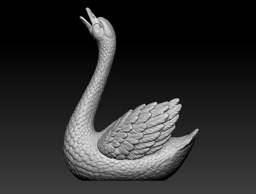 swan 3d model 3D print model