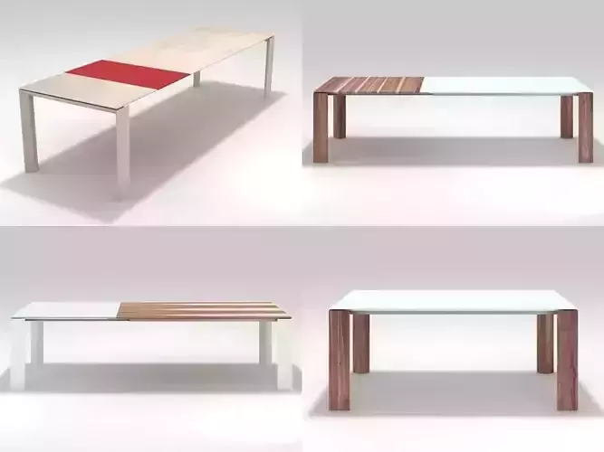 Marano four different tables with top and base 3D model