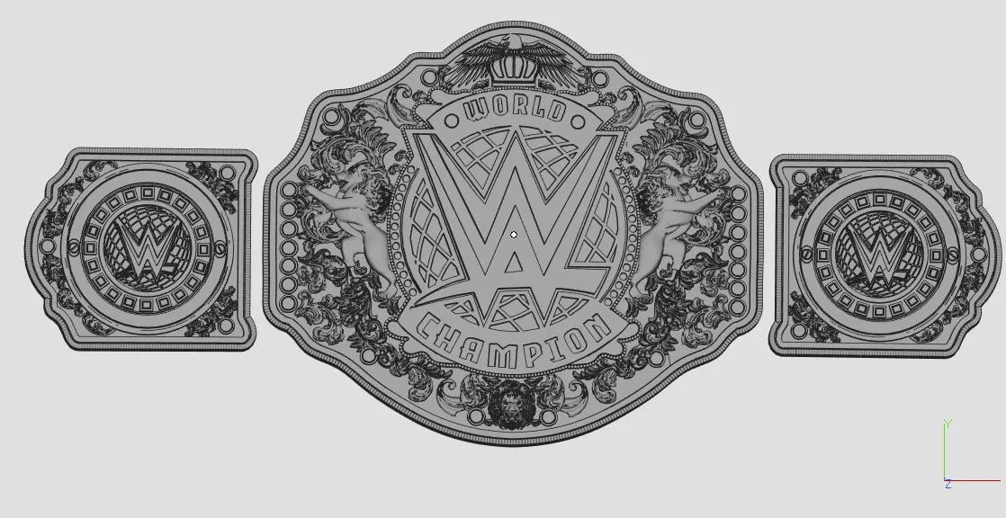 WWE World Heavyweight Championship Belt Plates 3D Model Set 3D print model