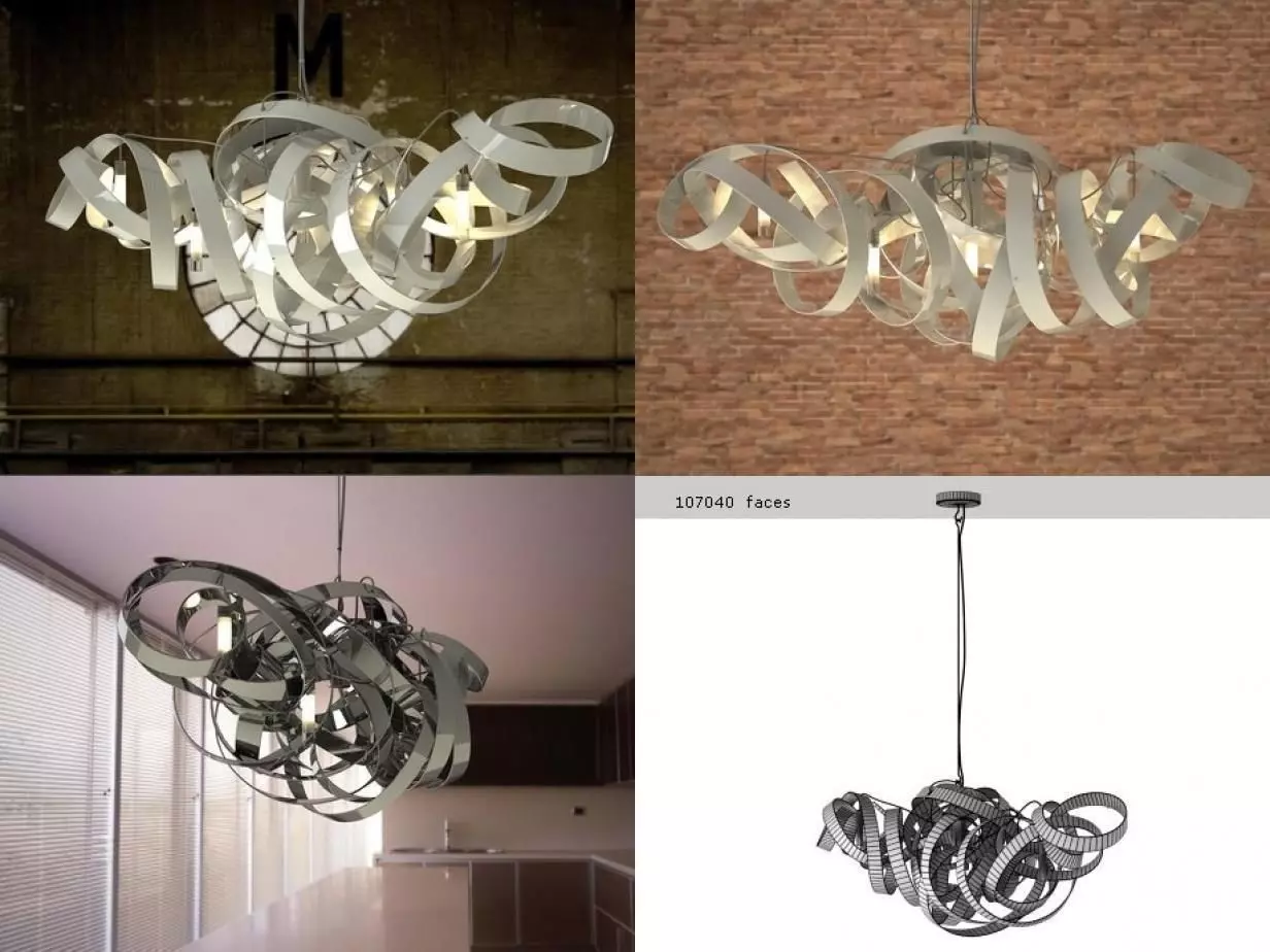 Montone Chandelier triangle 3D model_2