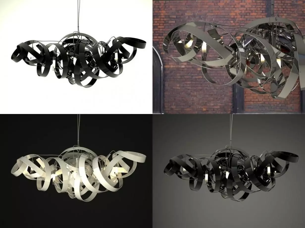 Montone Chandelier triangle 3D model_0