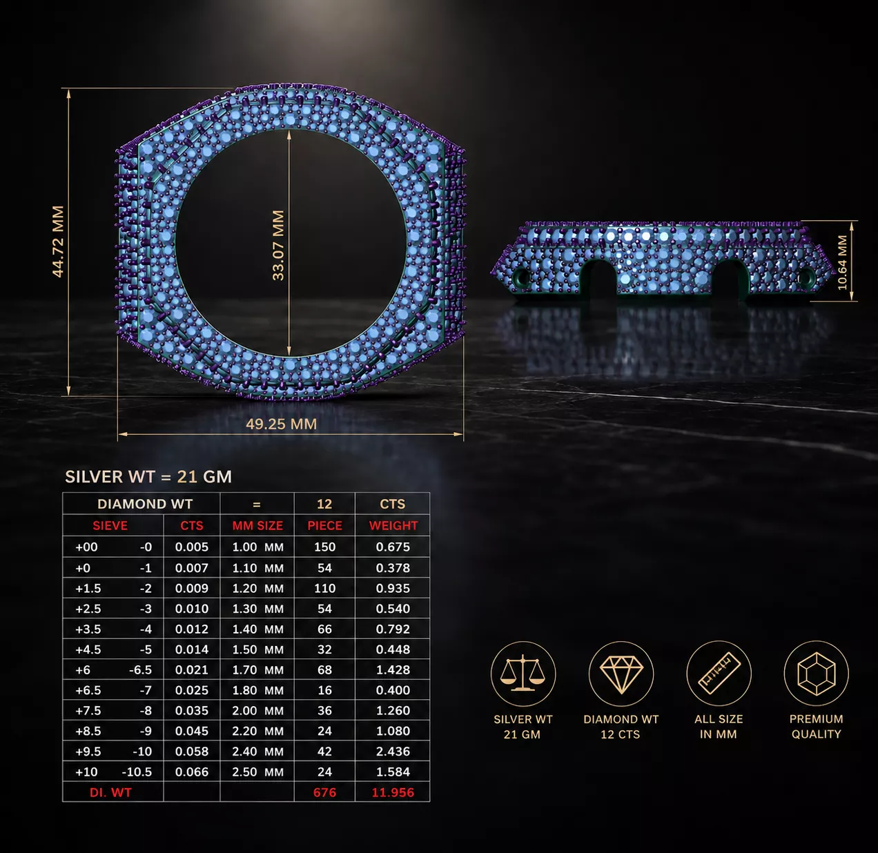 G-Shock 2100 Diamond case 3D print model NOW0035 3D print model