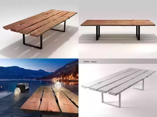 SeeVolution wooden table on beach