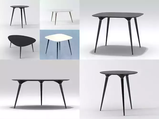 Icicle table series 3D model