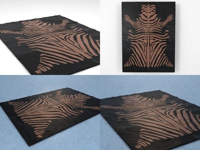 Draft zebra rug 3D model