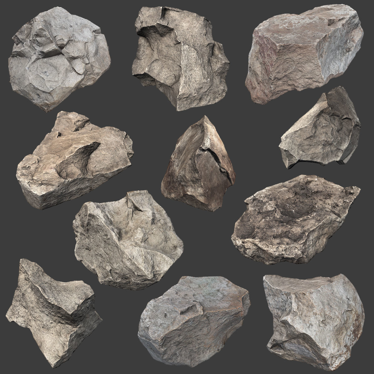 Ultimate Stones and Debris Pack Low-poly 3D model_2