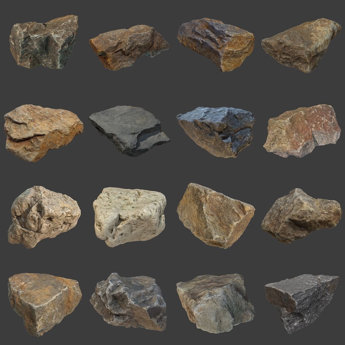 Ultimate Stones and Debris Pack Low-poly 3D model_16
