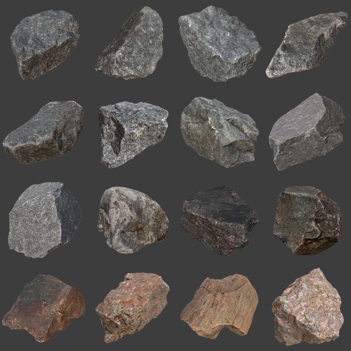 Ultimate Stones and Debris Pack Low-poly 3D model_7