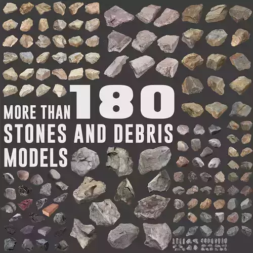 Ultimate Stones and Debris Pack Low-poly 3D model