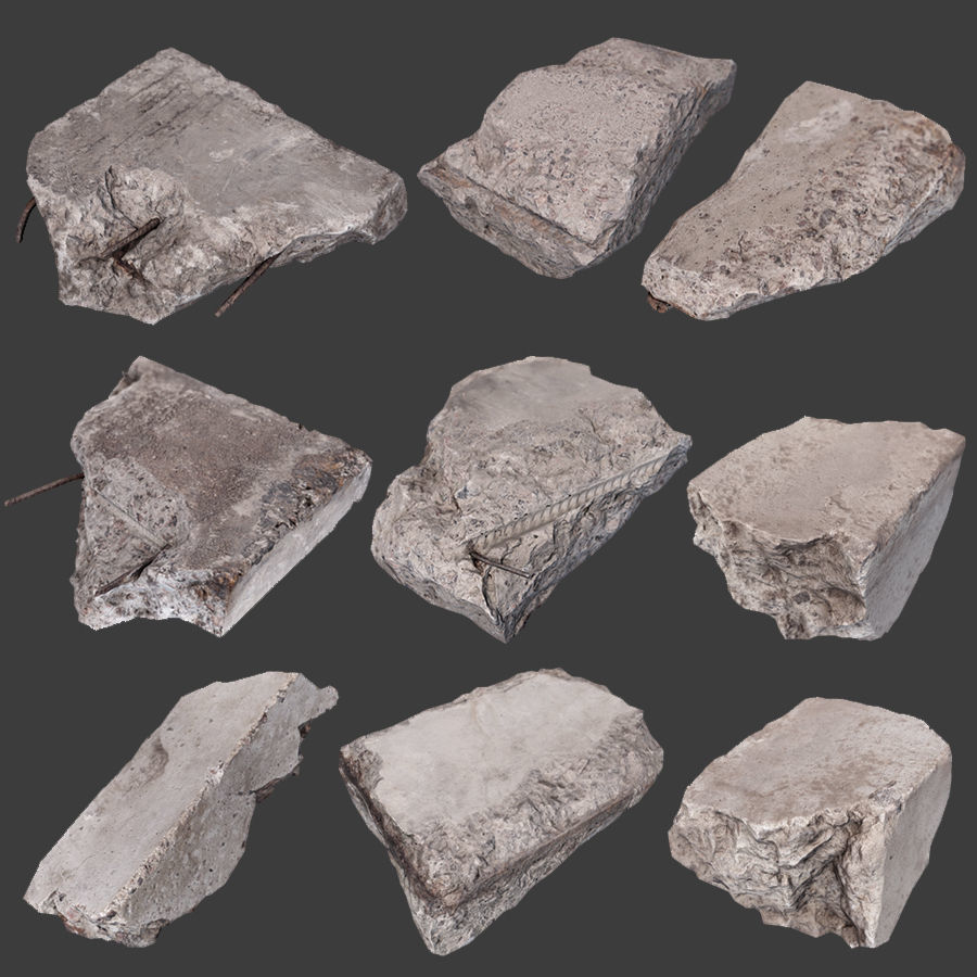 Ultimate Stones and Debris Pack Low-poly 3D model_3