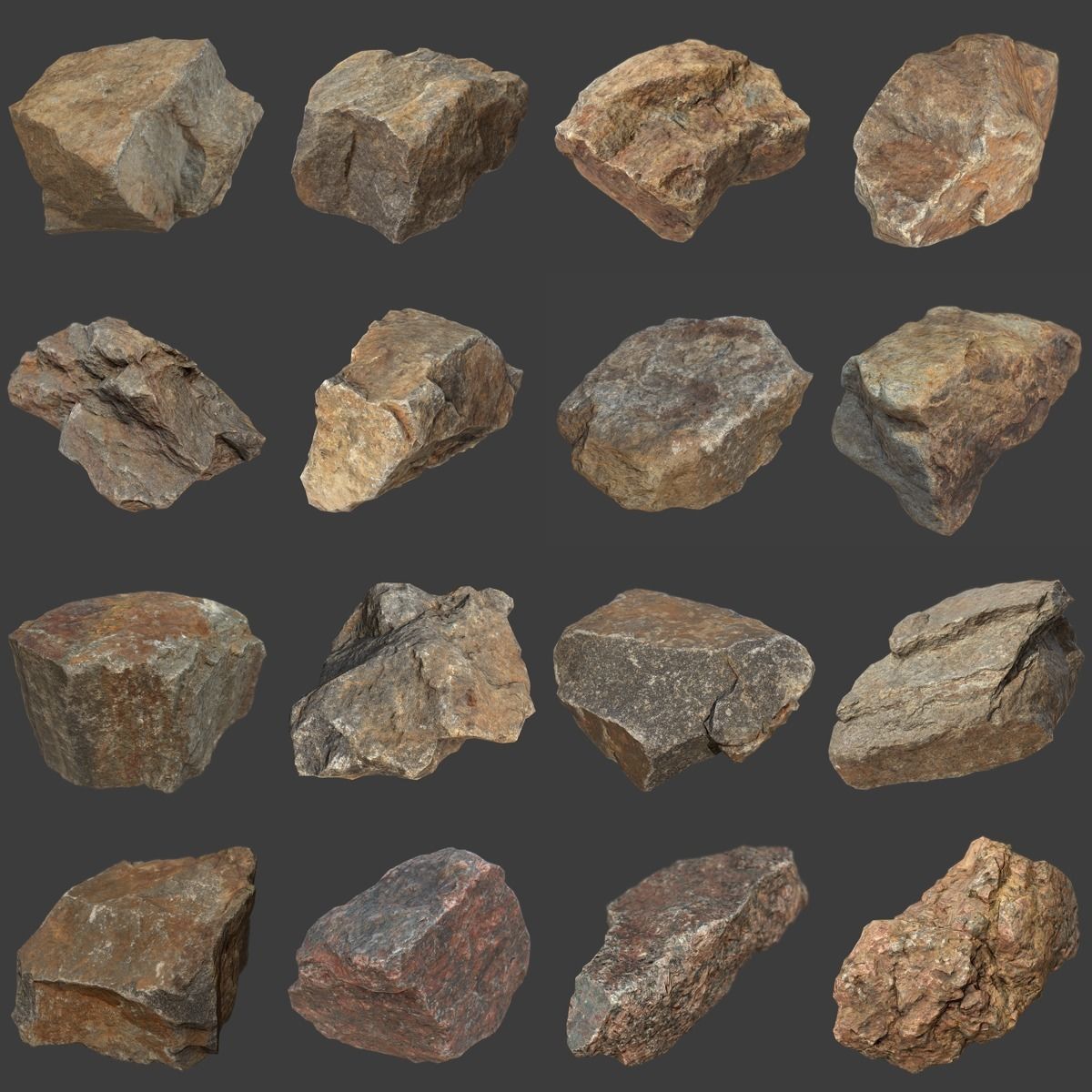Ultimate Stones and Debris Pack Low-poly 3D model_14