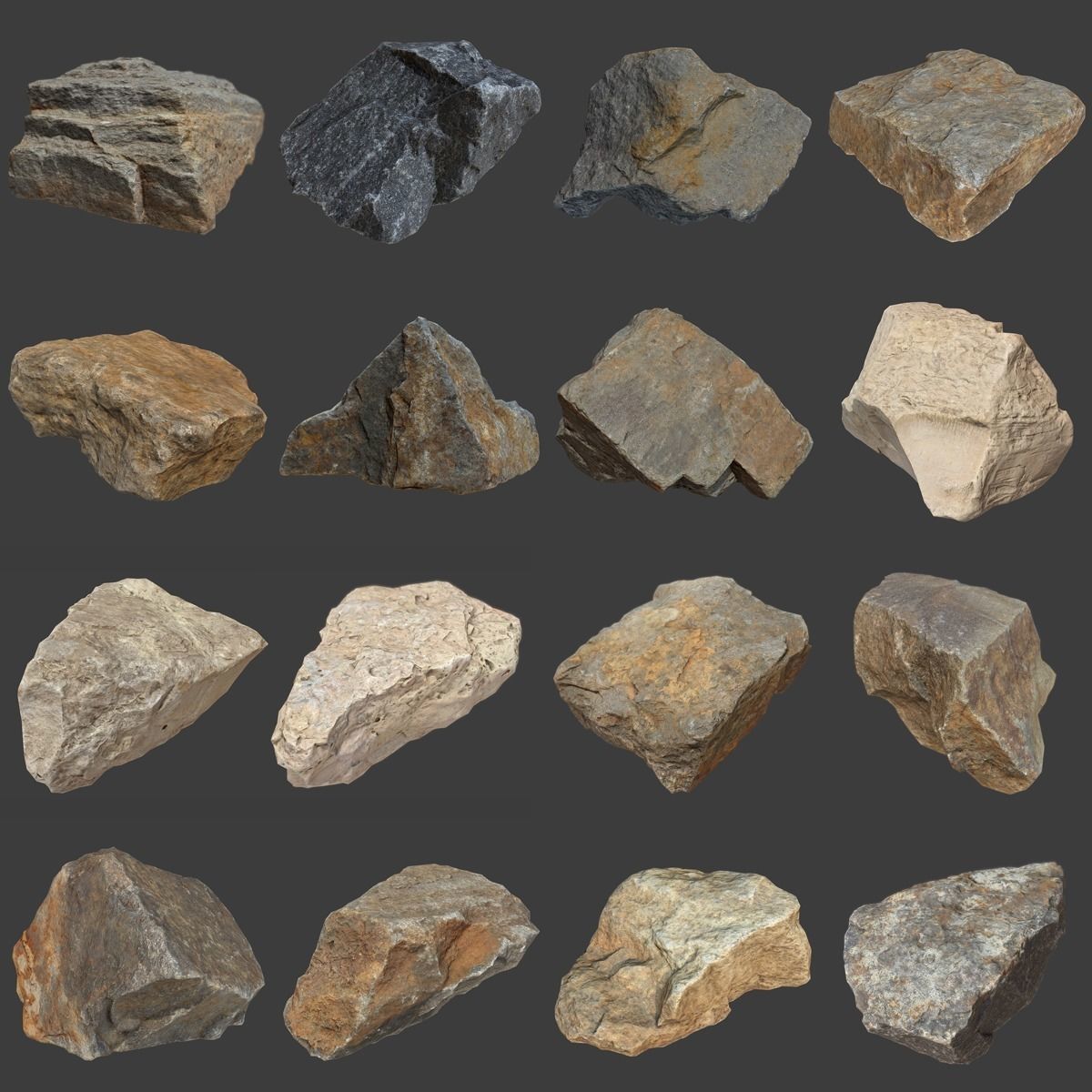 Ultimate Stones and Debris Pack Low-poly 3D model_13