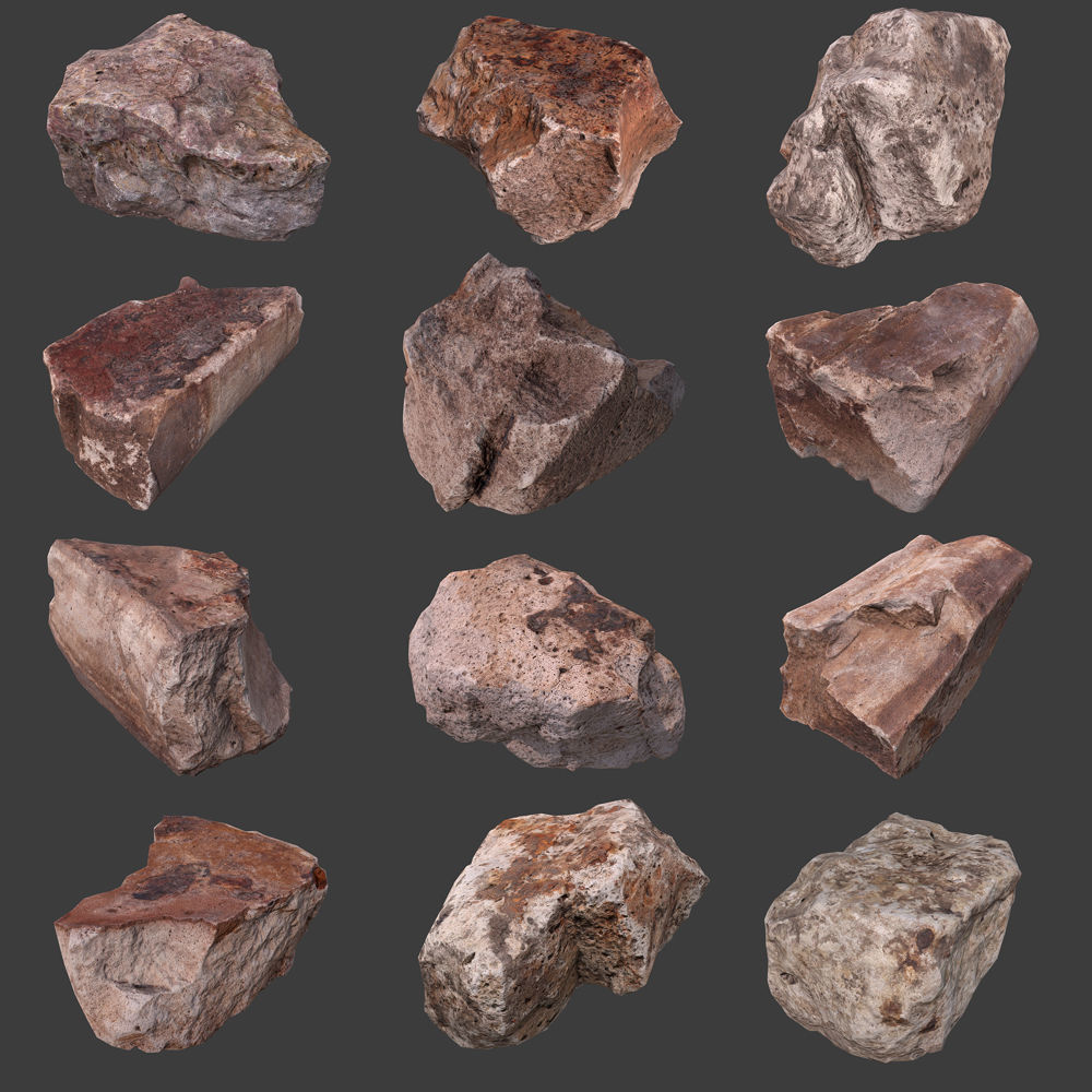Ultimate Stones and Debris Pack Low-poly 3D model_4