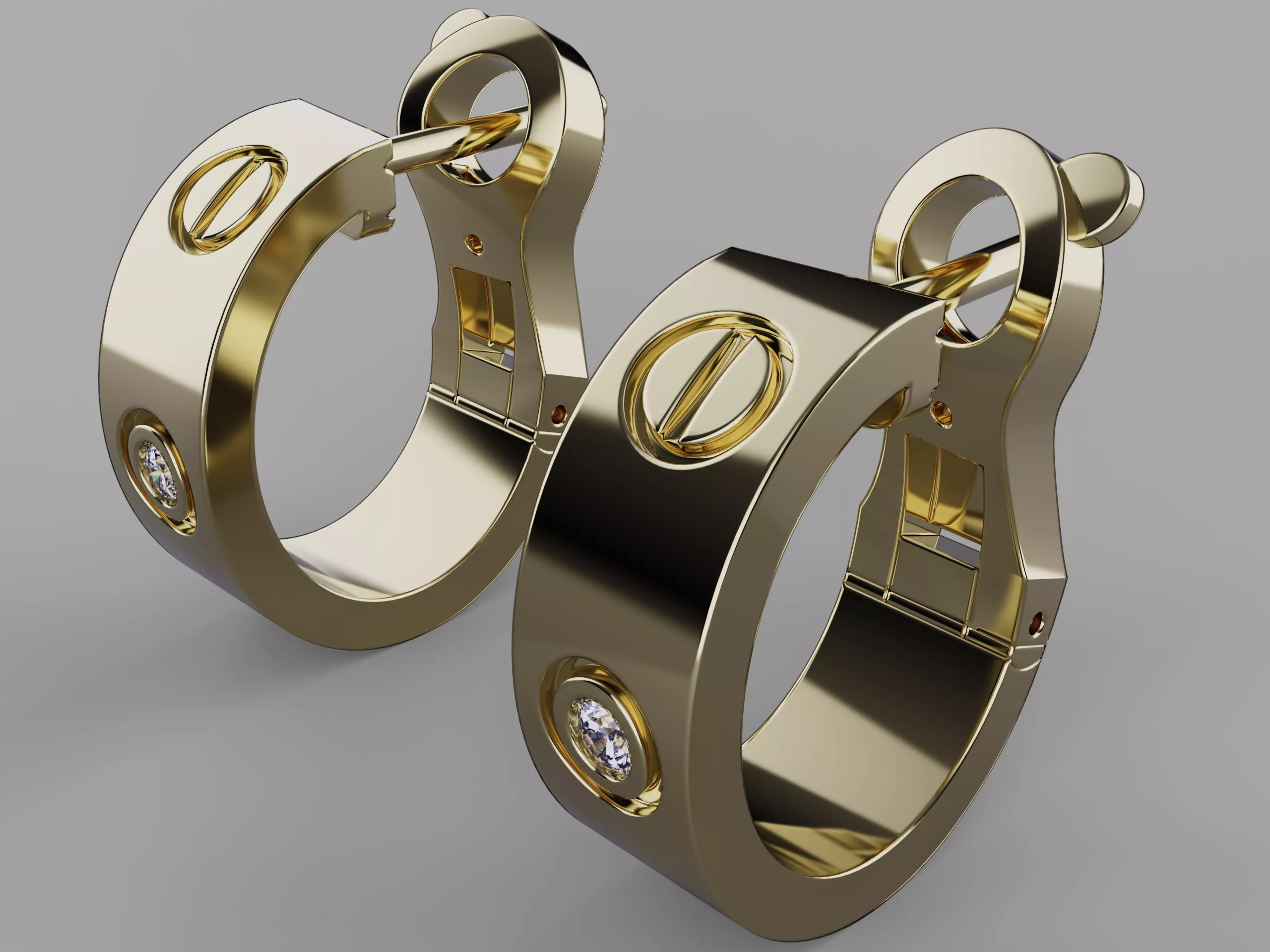 earring LOVE De cartier N17 3D print model
