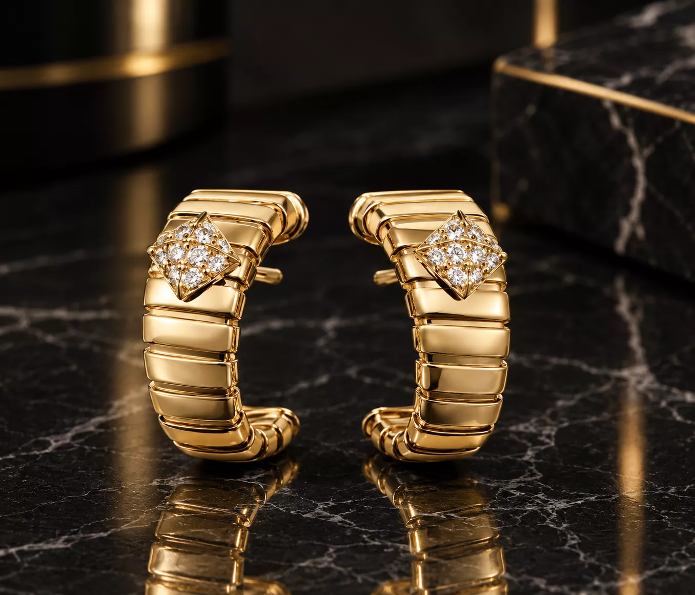 Brand Earrings Luxury Jewelry Gold 3D print model