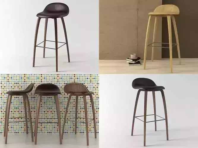Stool 4-legged 3D model