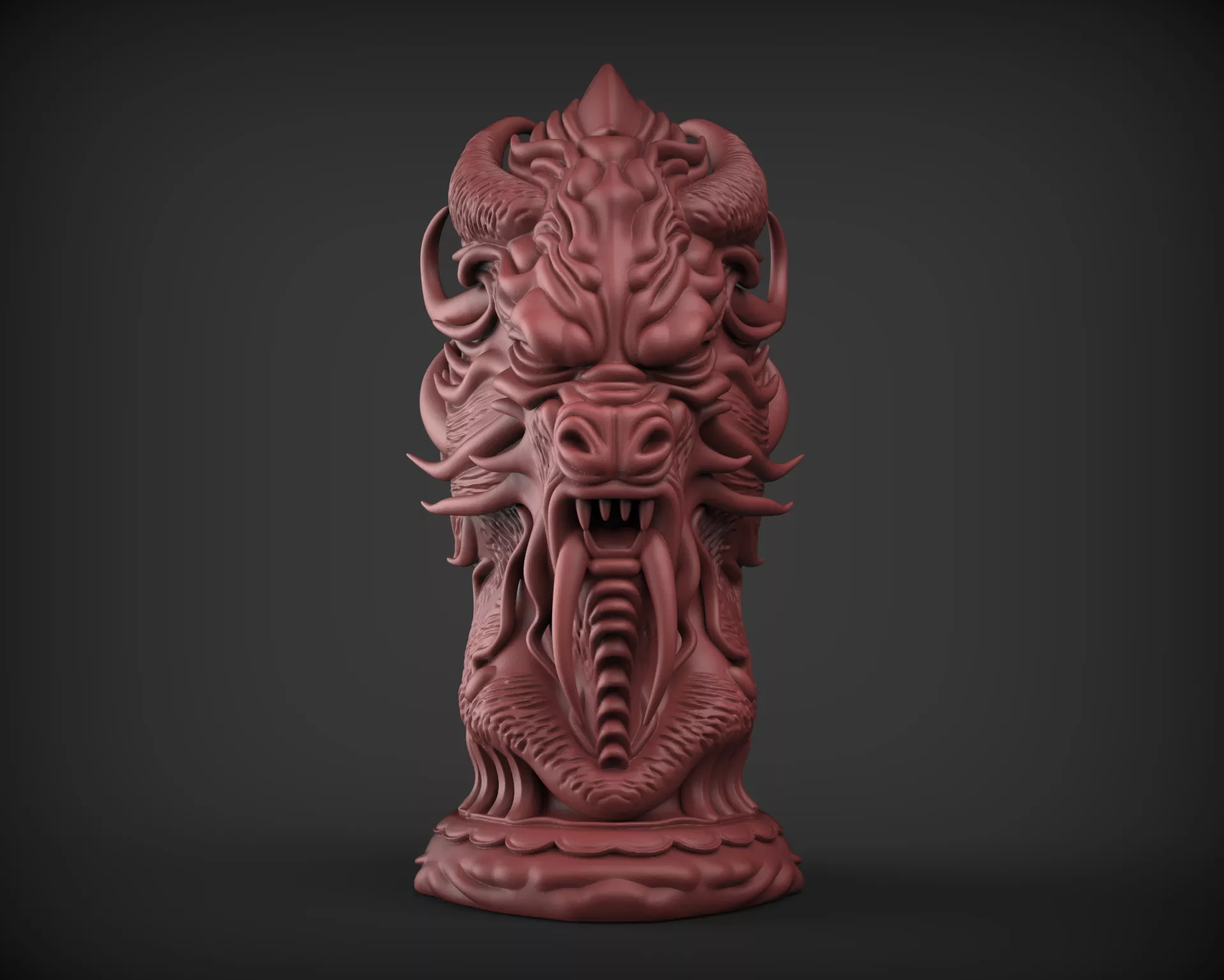 Dragon Head Bust Sculpture 3D print model