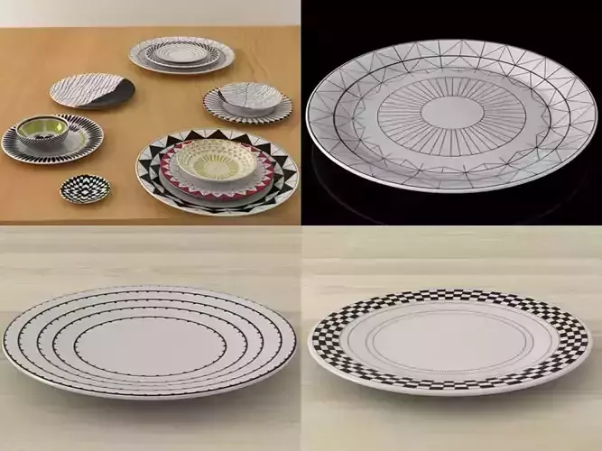 12 plates 3D model