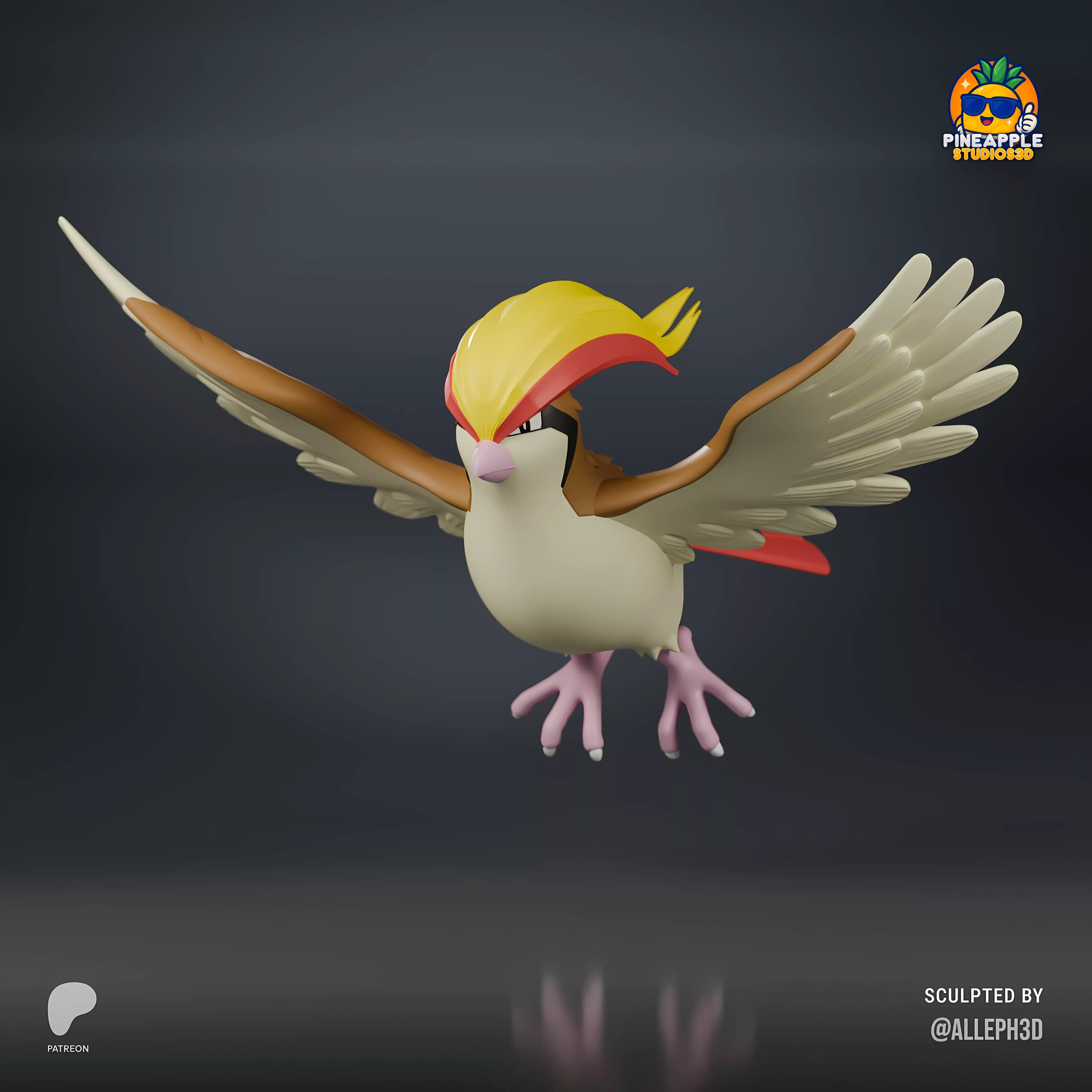 Pidgeot Multicolor Flying Pokemon Collectible 3D Printable 3D print model