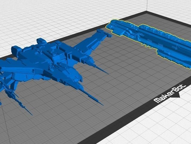 Eve Online - Caldari Battleships Rokh and Raven Free 3D print model_1