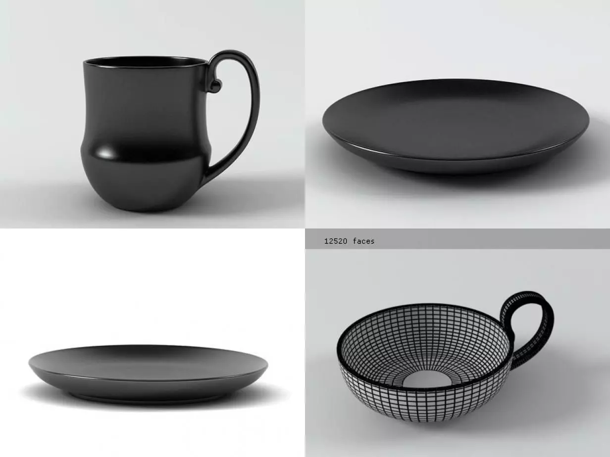 Storia set of bowls with handles 3D model_5