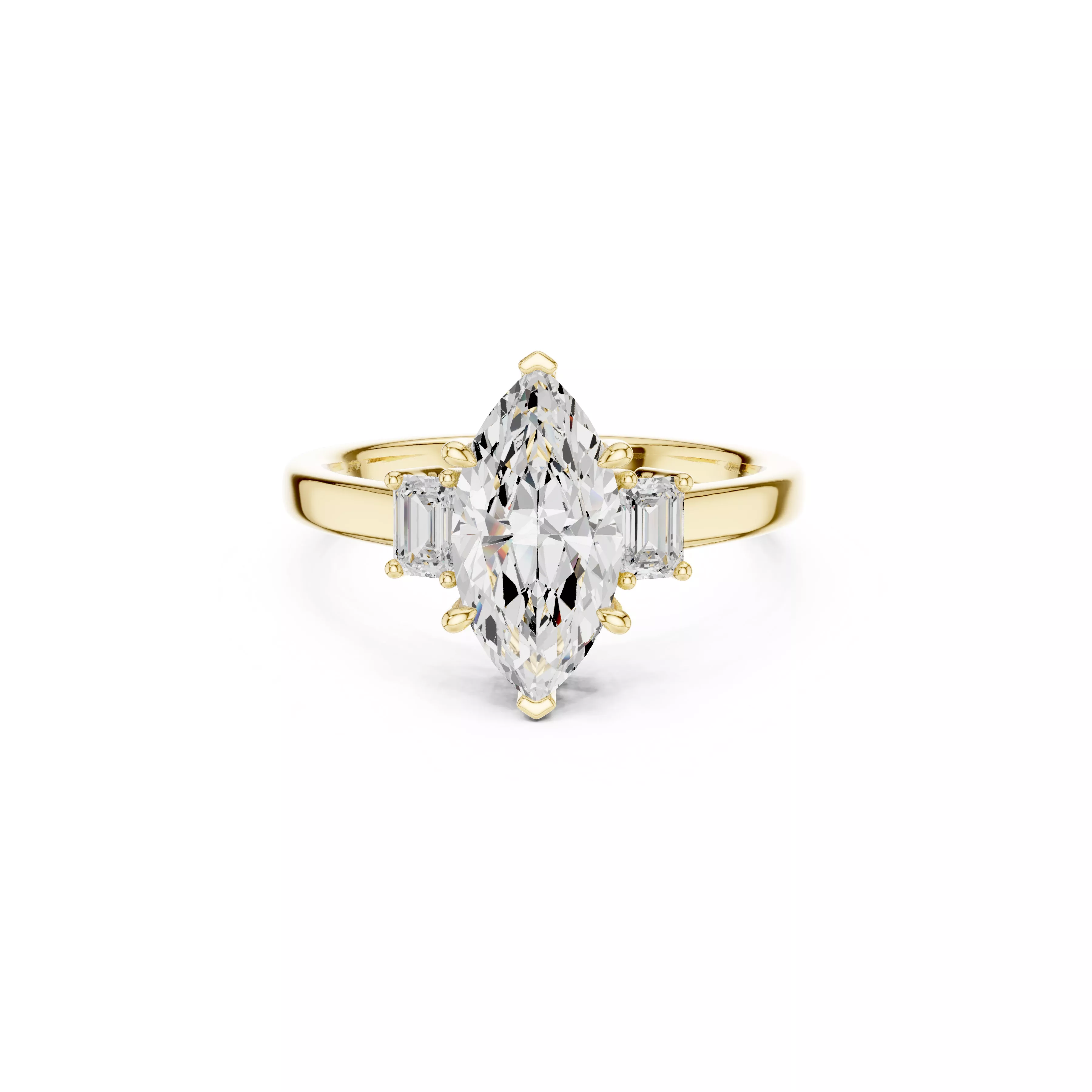 Buy Diamond Ring CAD Engagement Wedding Jewelry STL 3DM R3030 3D print model