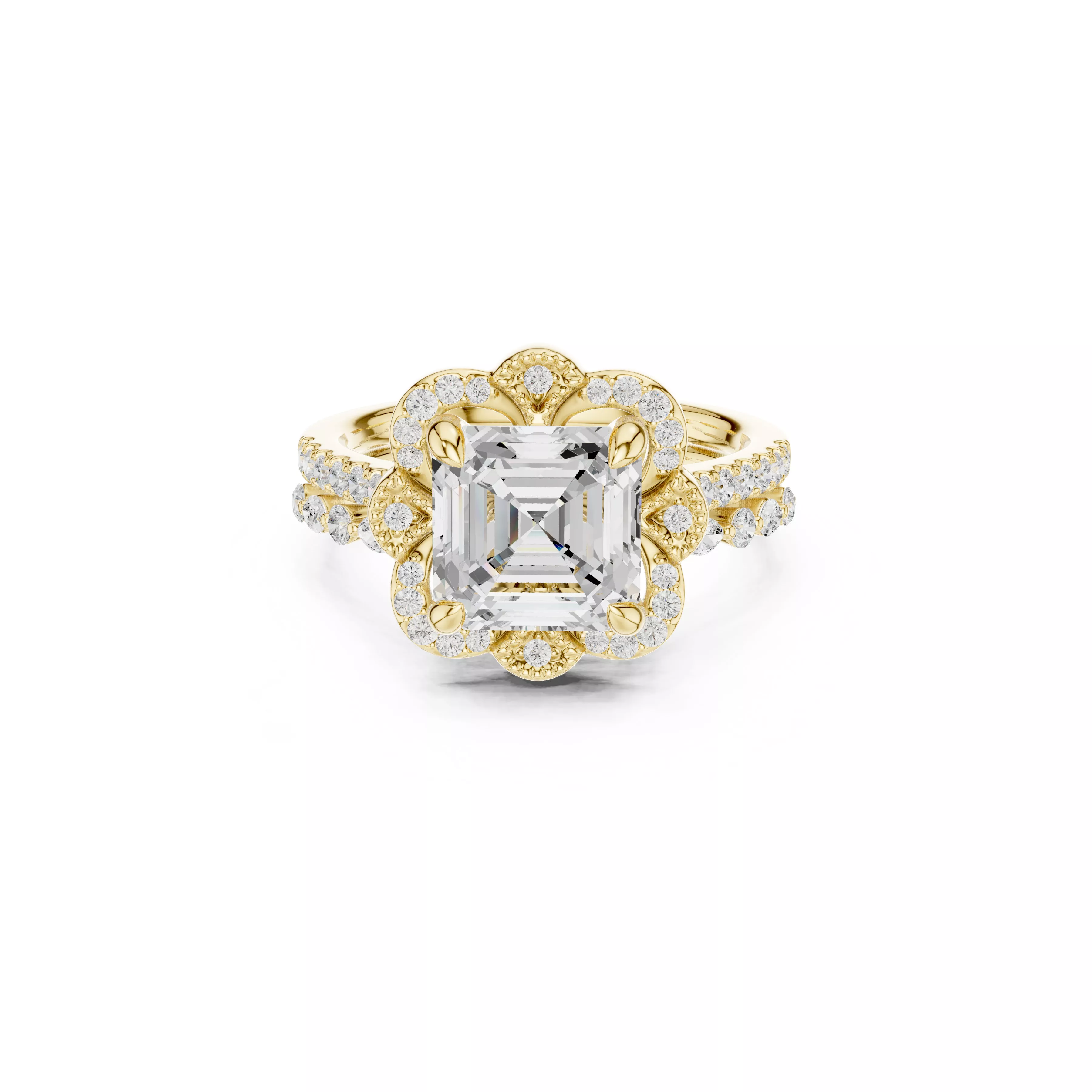 Buy Diamond Ring CAD Engagement Wedding Jewelry STL 3DM R3084 3D print model