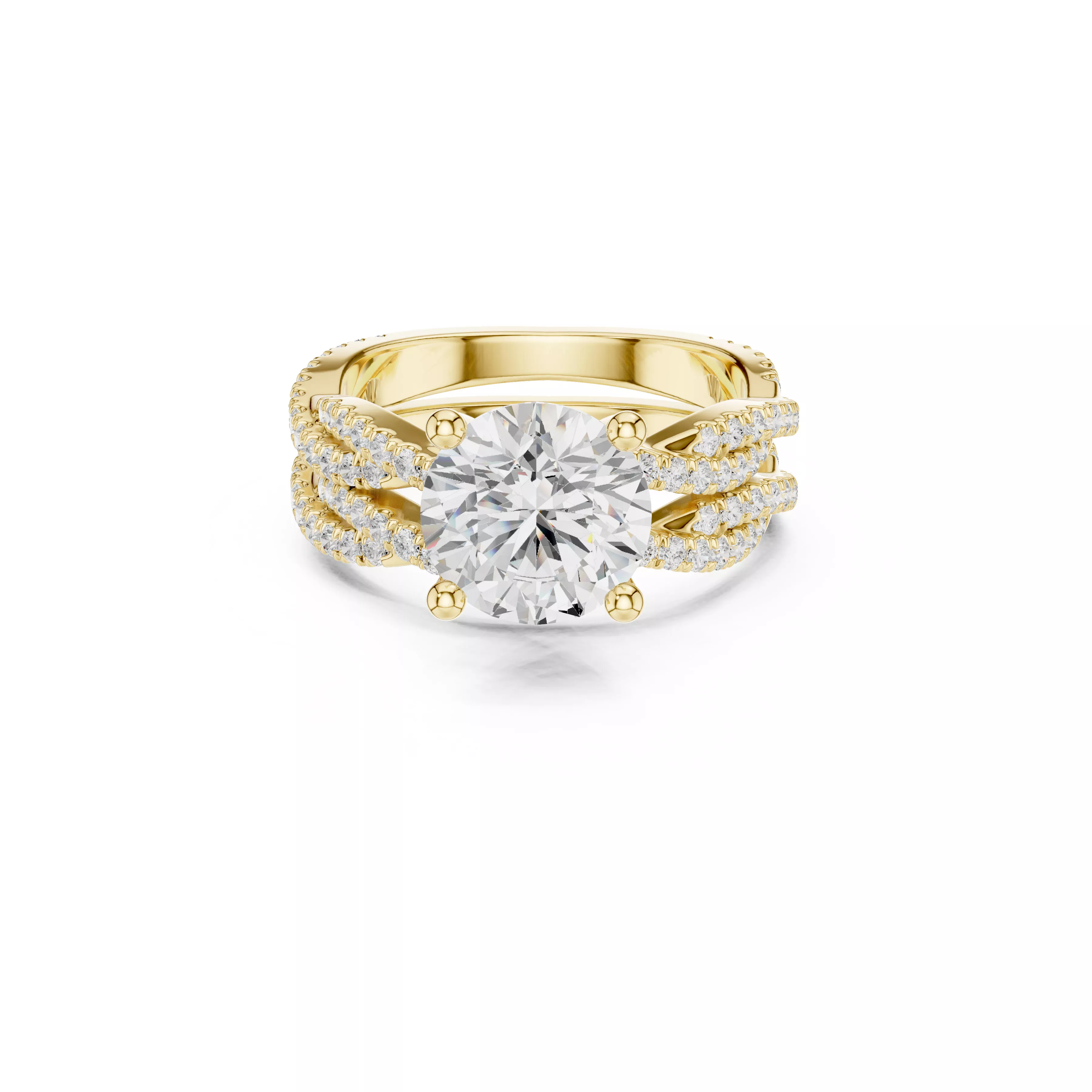 Buy Diamond Ring CAD Engagement Wedding Jewelry STL 3DM R3083 3D print model