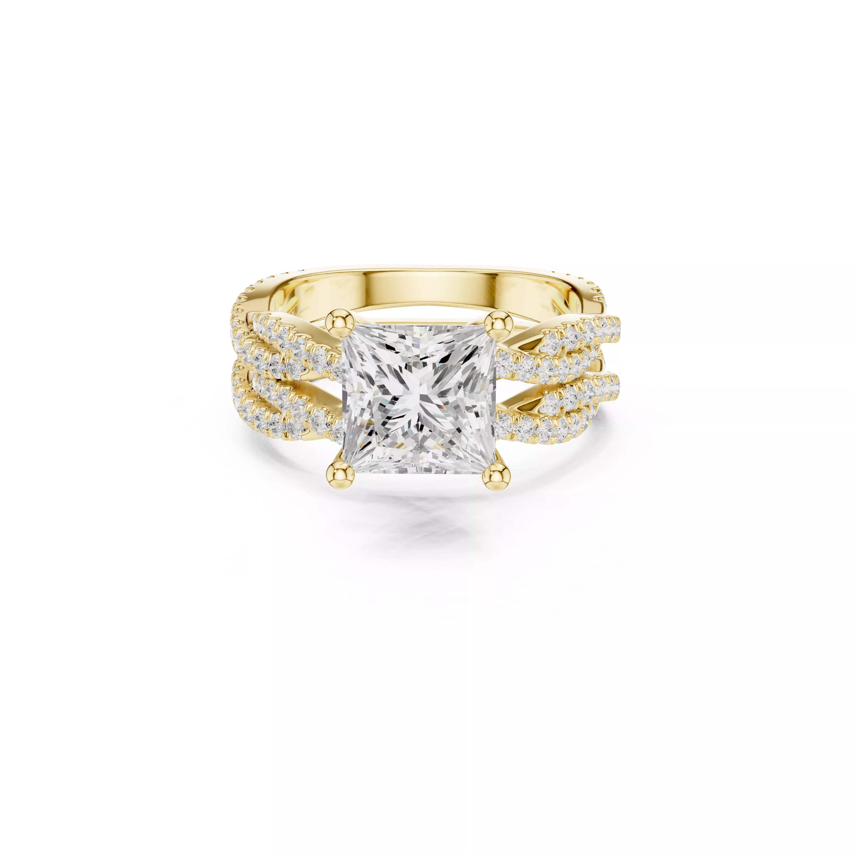 Buy Diamond Ring CAD Engagement Wedding Jewelry STL 3DM R3081 3D print model