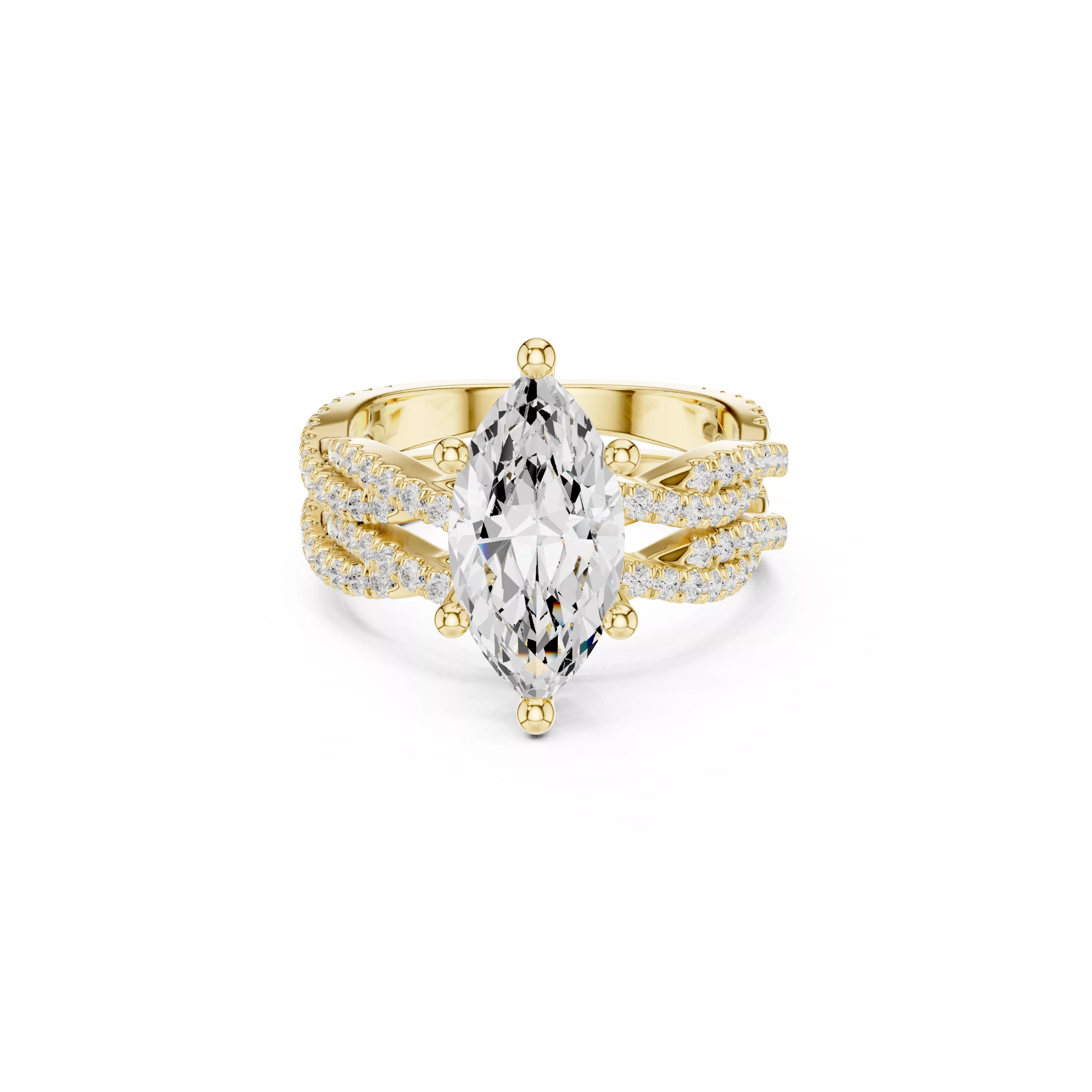 Buy Diamond Ring CAD Engagement Wedding Jewelry STL 3DM R2747 3D print model