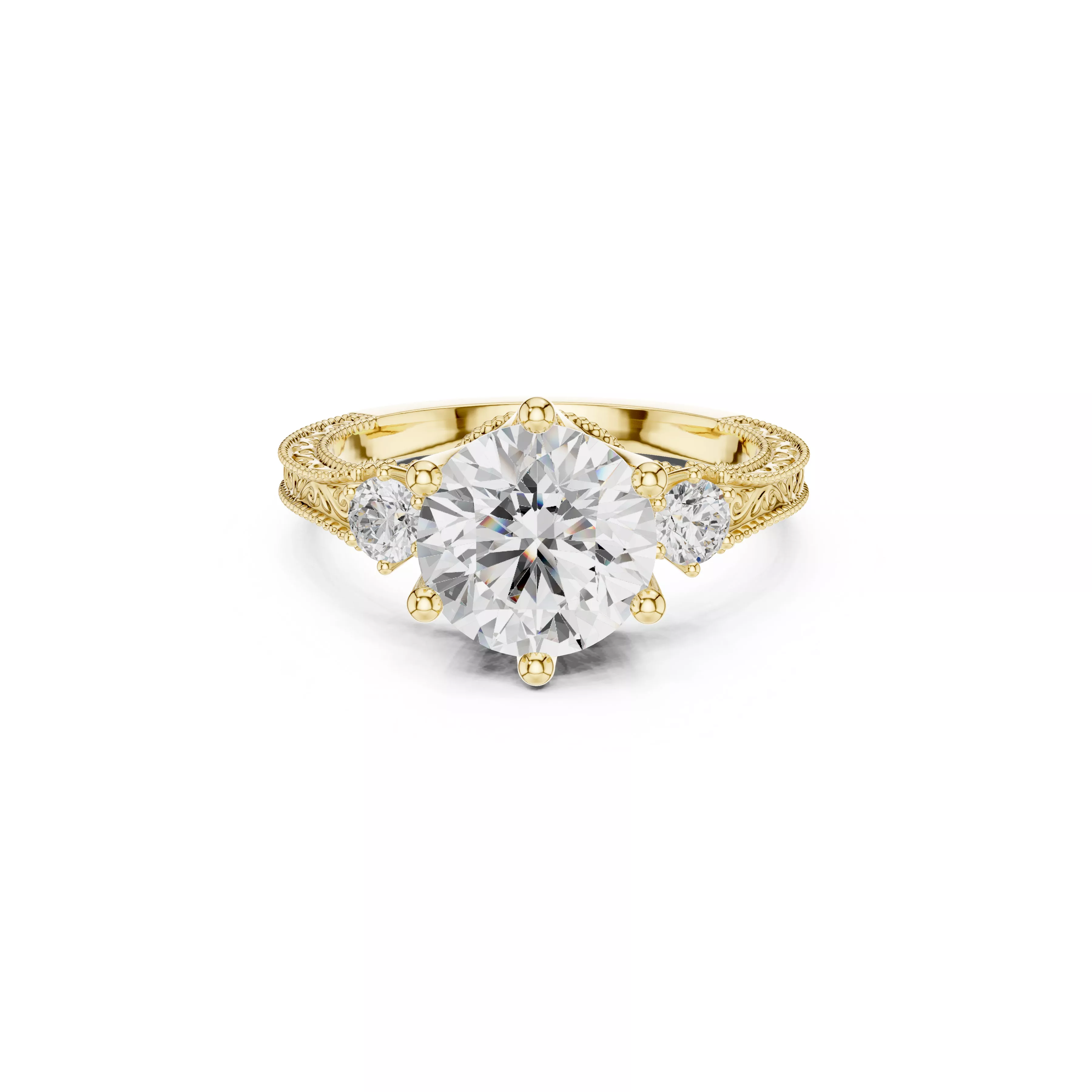 Buy Diamond Ring CAD Engagement Wedding Jewelry STL 3DM R2743 3D print model