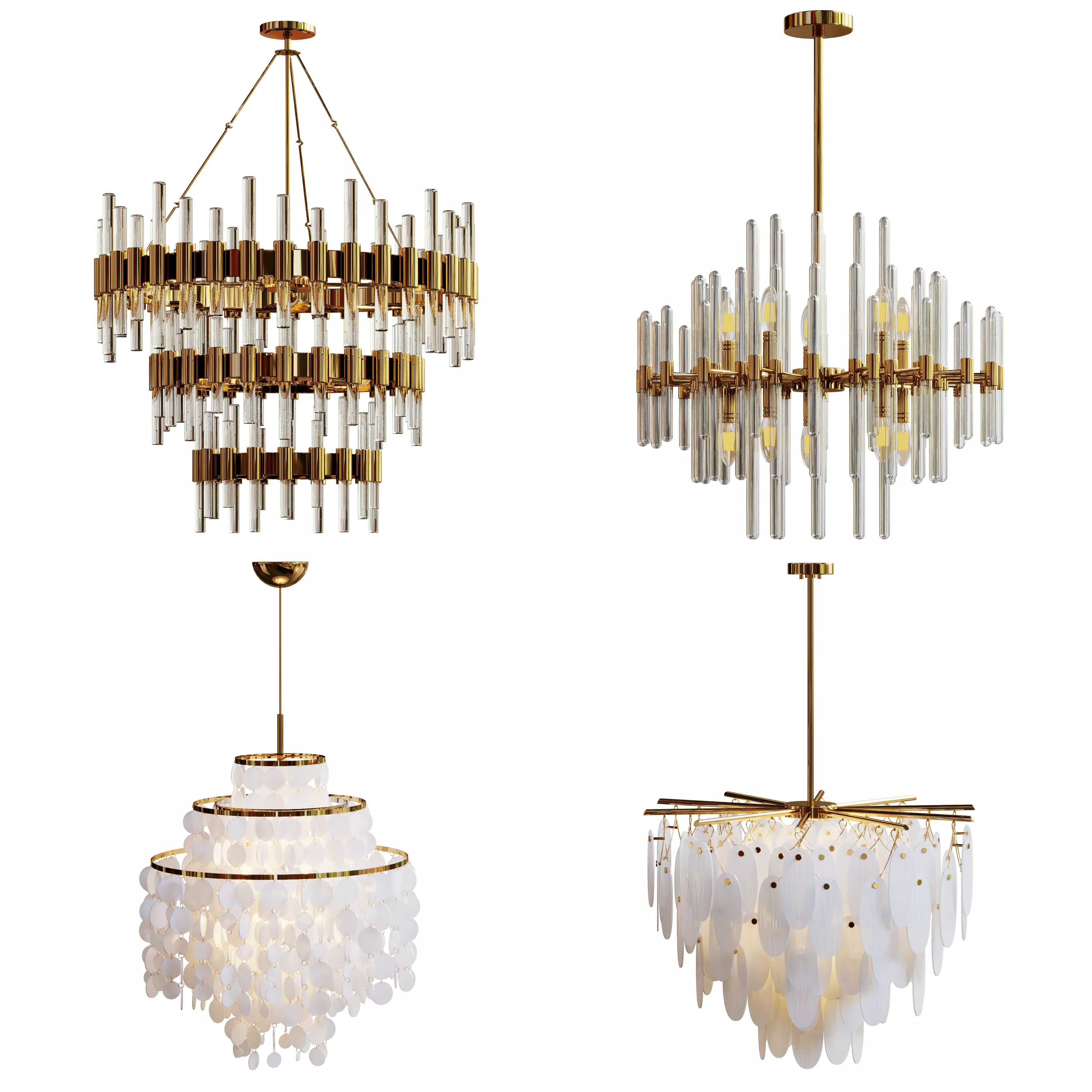 Collection of Modern Chandelier 3D model