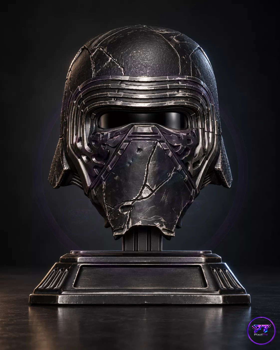 Kylo Ren Helmet Display Star Wars Fan Art STL for 3D Printing 3D print model