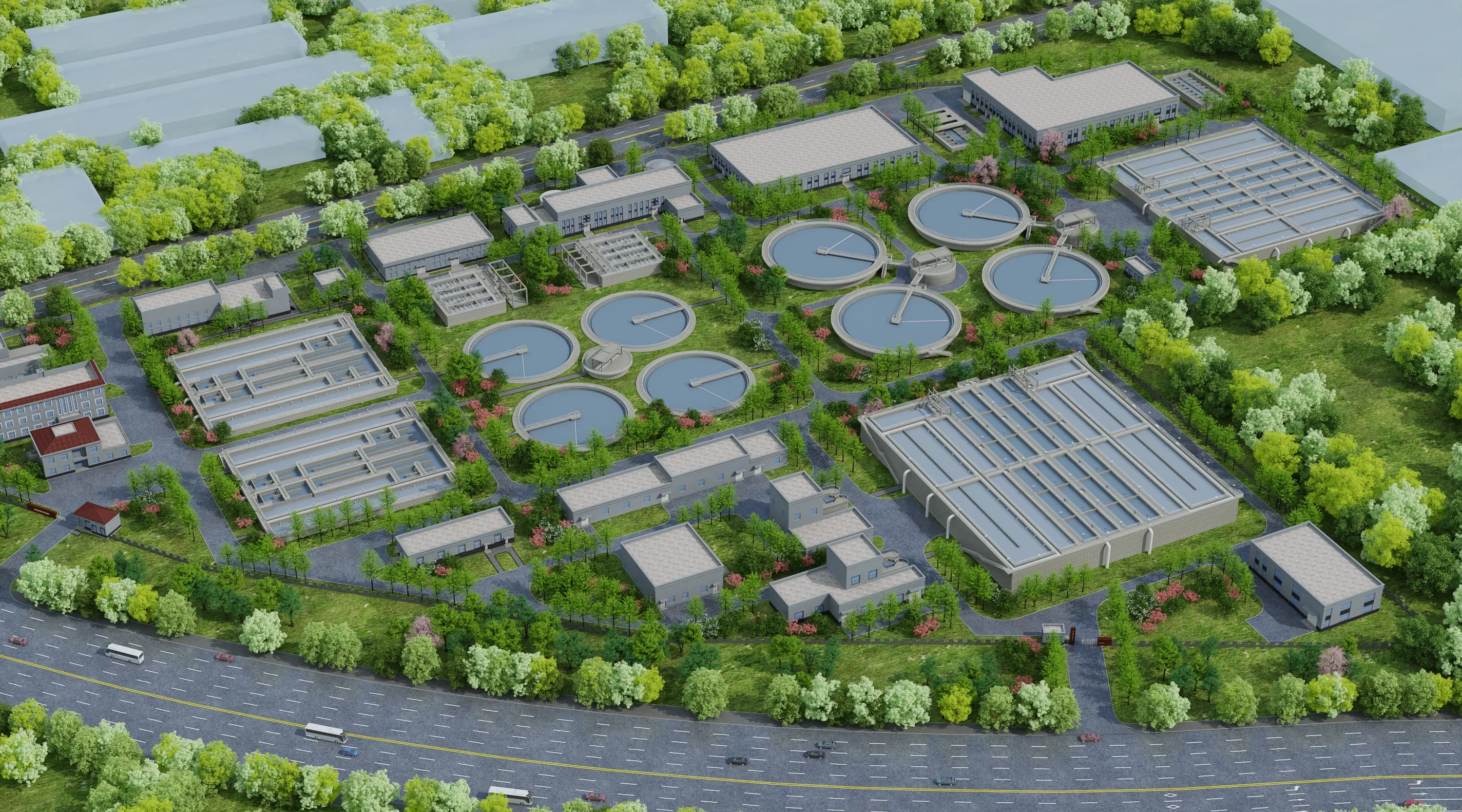 Wastewater treatment filtration plant 207 3D model