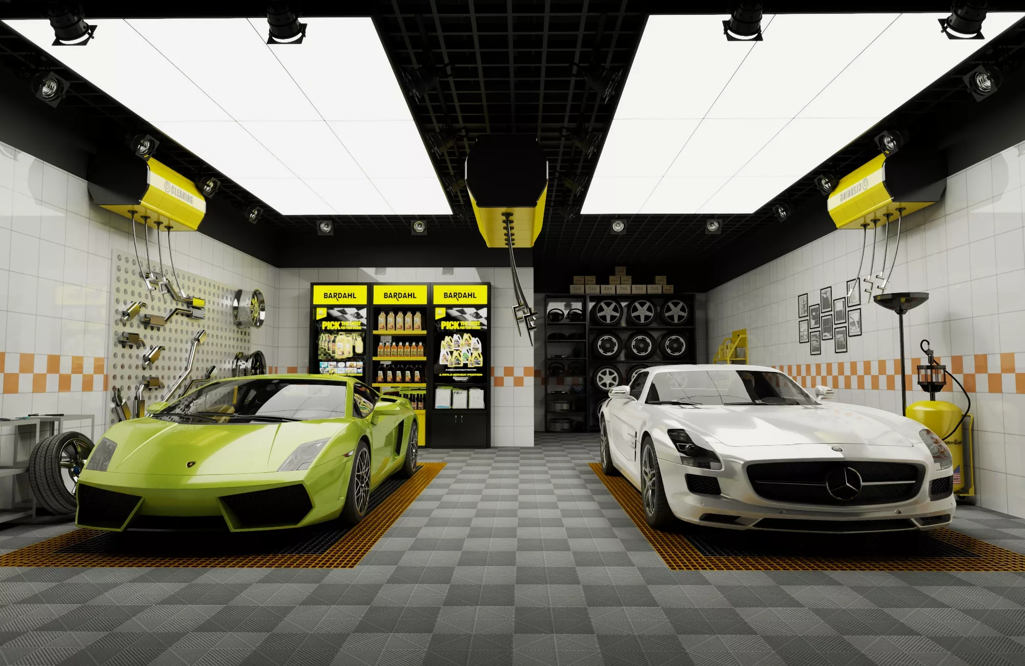 Car Service Workshop 3D Scene 3D model