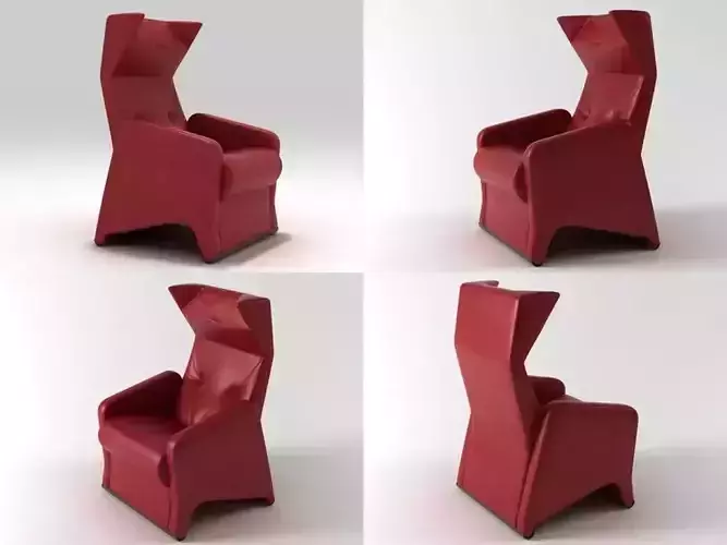 Sabrina leather chair with different angles 3D model