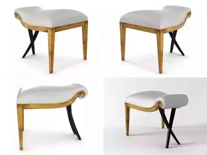 60-0270 four different stools with gold legs