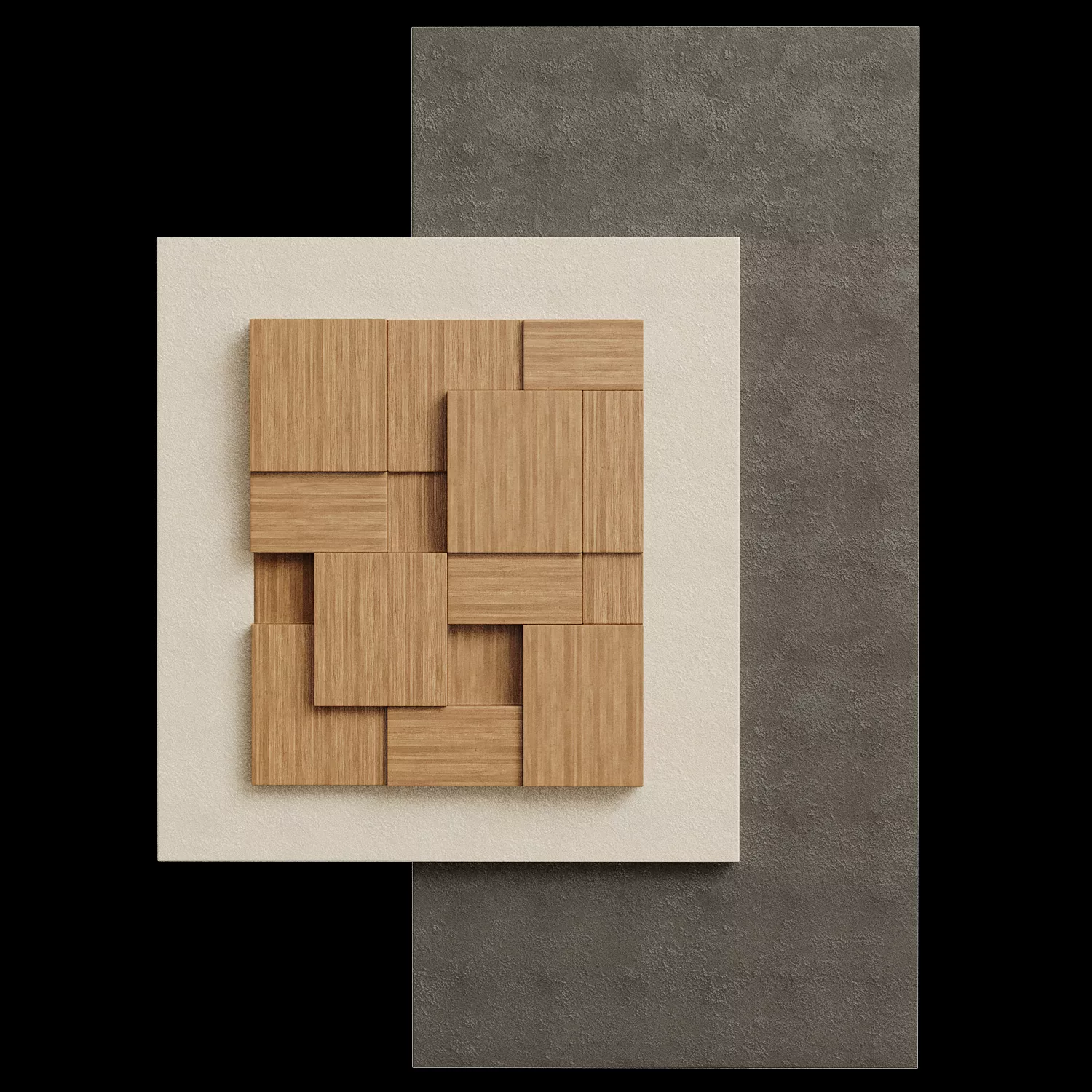 Timber Mosaic Minimalistic Wall Art 3D model