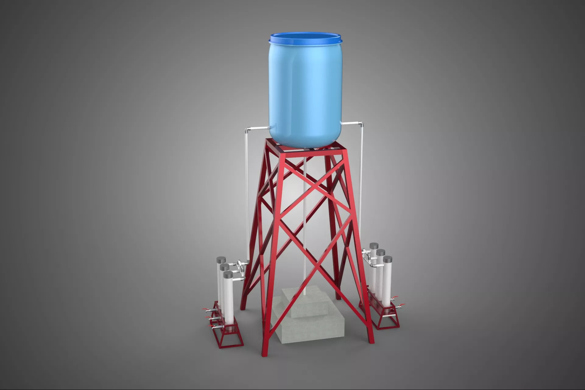 WATER DRINK RESERVOIR TOWER SUPPLY DISTRIBUTION STATION SYSTEM 3D model
