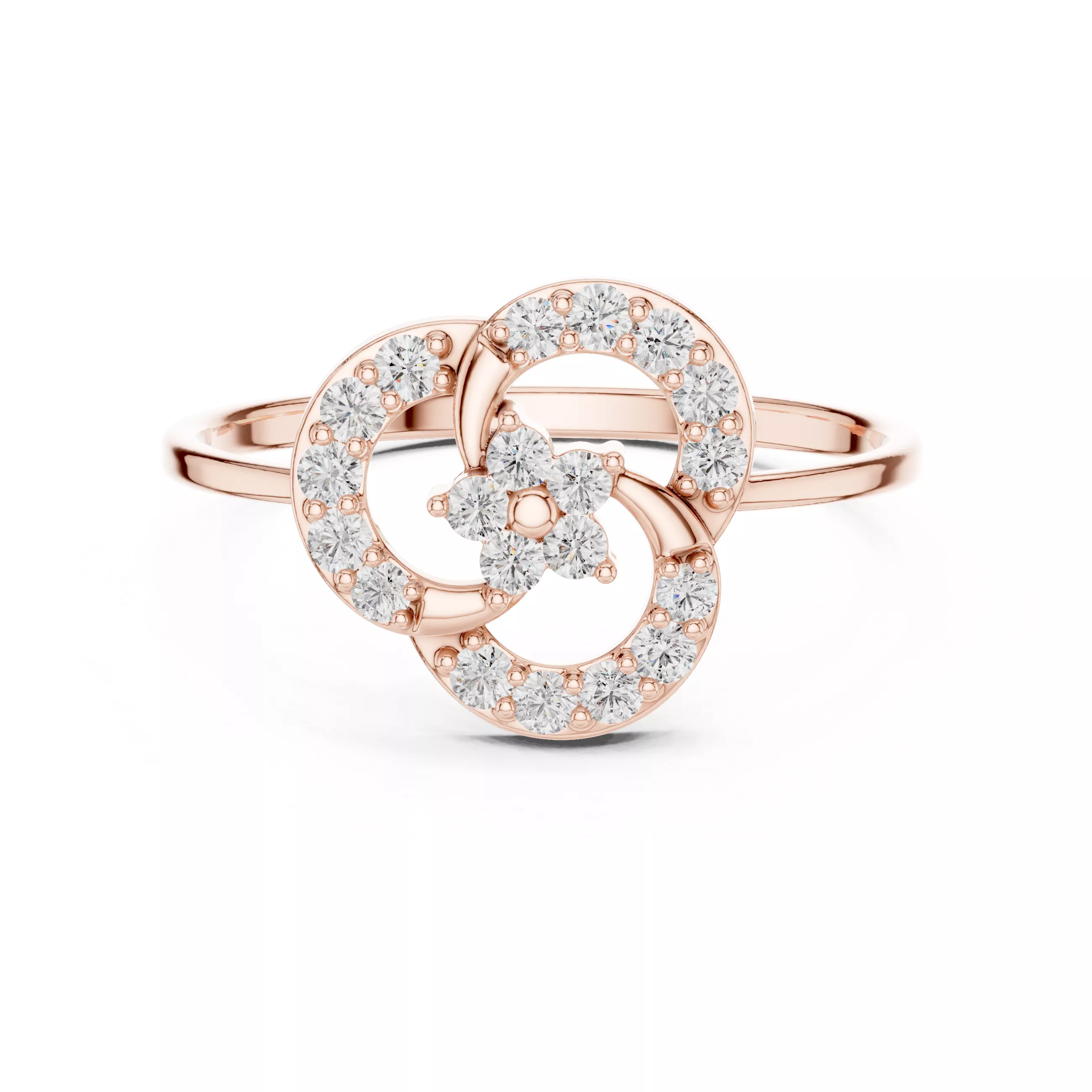 Floral Loop Diamond Ring 3D print model