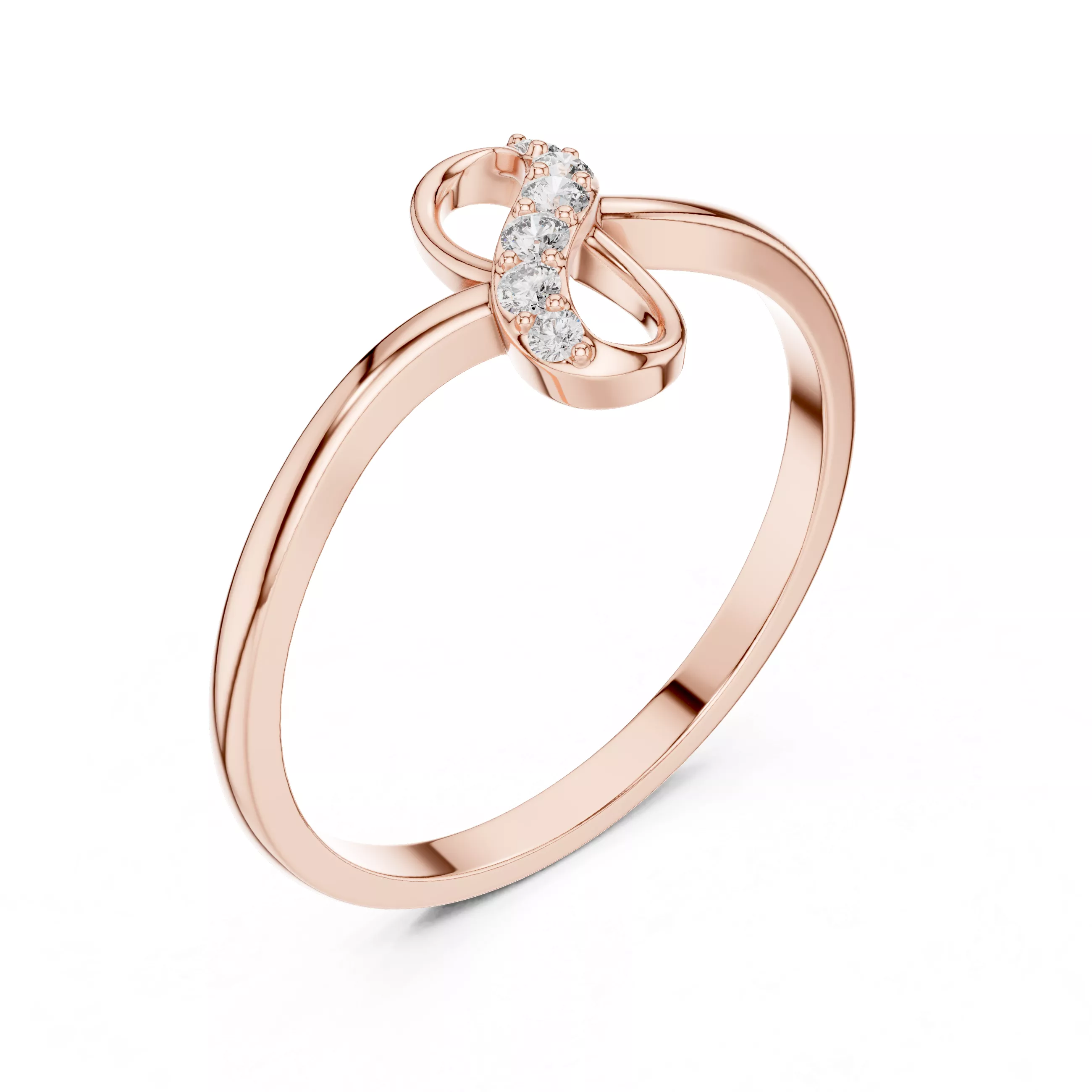 Infinity Loop Diamond Accent Ring Jewelry 3D print model