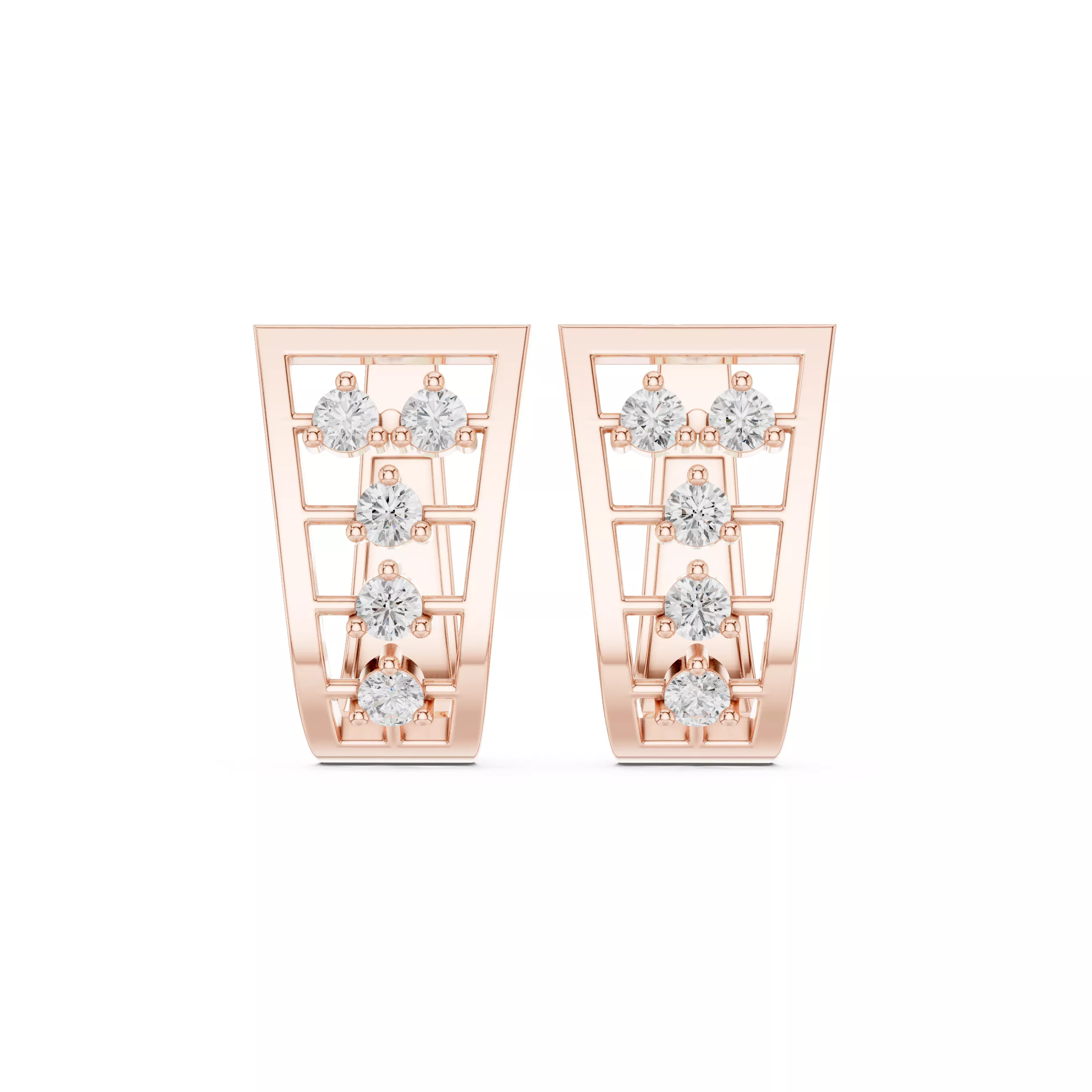 Geometric Diamond Frame Drop Earrings Jewelry Free 3D print model