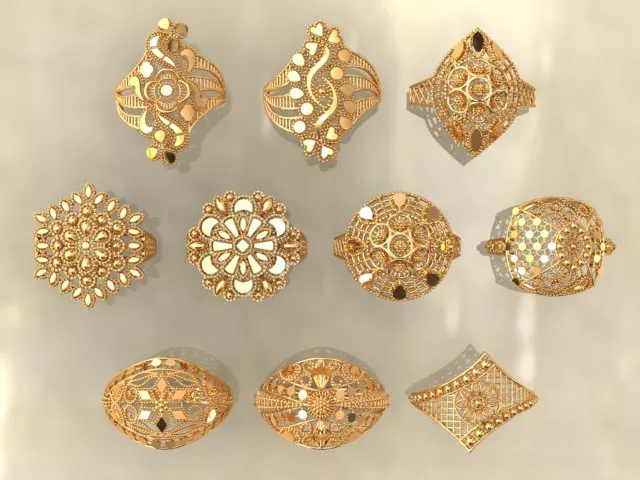 10 Ornamental Ring Designs STL Pack With Supported Files 3D print model