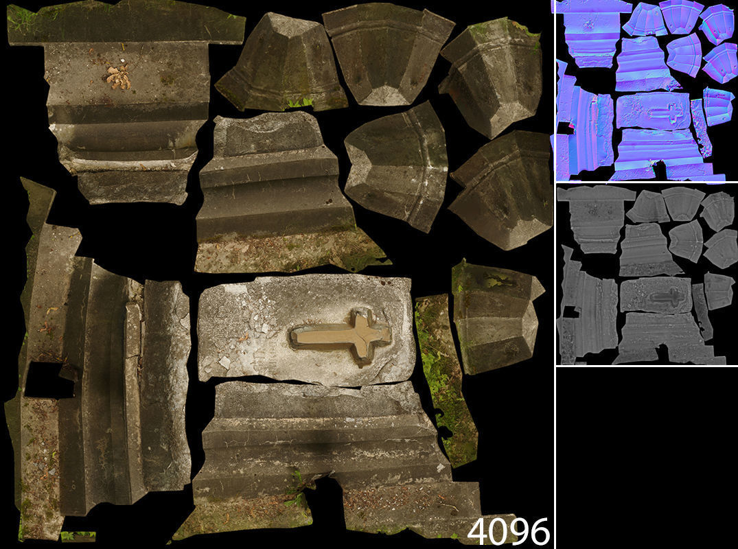 6x Grave crypt and crosses - cemetery colection Low-poly 3D model_58
